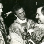 Od lewej: ks. prałat Henryk Jankowski, ks. Jerzy Popiełuszko, Lech Wałęsa
